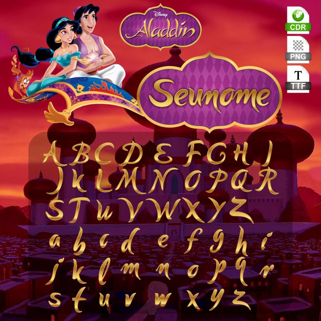 Aladdin E Jasmine Fonte Arte Digital Shop