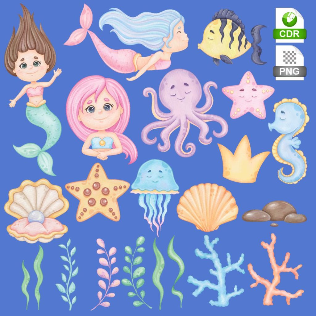 Fundo do Mar Aquarela 002 – Arte Digital Shop